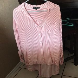 Striped Hi-lo Button Down Shirt